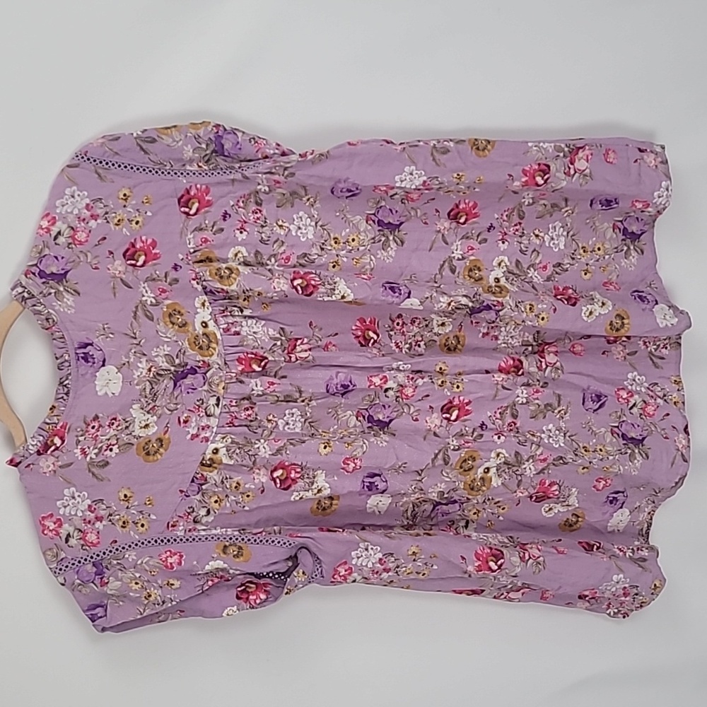 Lavendar Short Sleeve Blouse XL Buffalo David Bitton - Picture 3 of 3